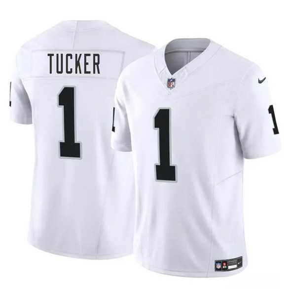 Men & Women & Youth Las Vegas Raiders #1 Tre Tucker White 2025 F.U.S.E. Vapor Stitched Jersey->las vegas raiders->NFL Jersey